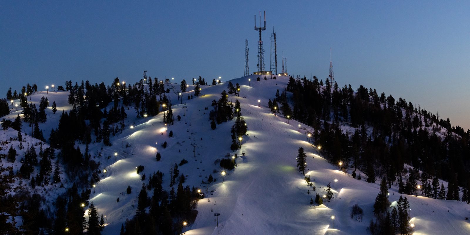 Scenic night shot with lights of Deer Point